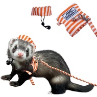 Ferret Harness and Leash Adjustable Soft Cotton Small Pet Harness with Safe Bell, No Pull Comfort Pa