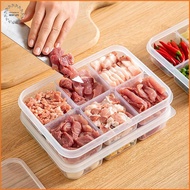 [LS] Transparent 4/6 Grids Storage Box Refrigerator Large Capacity Container Storage Box Frozen Meat