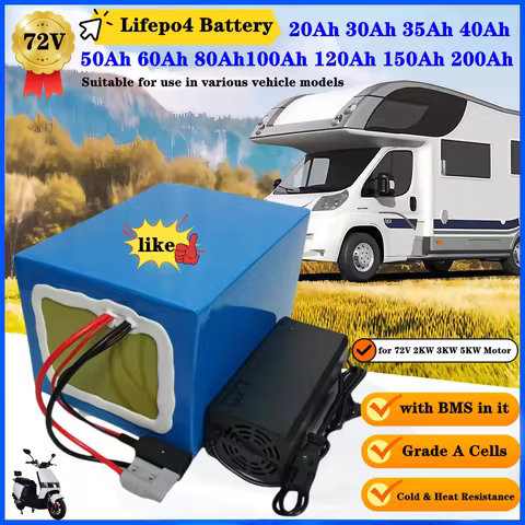 HC_72V 40Ah 20Ah 30Ah 35Ah 50Ah 60Ah 80Ah 100Ah 120Ah 150Ah 200Ah Lifepo4 lithium battery with BMS f