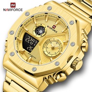NAVIFORCE Watch Men Top Brand Luxury Stainless Steel Sport Male Clock Digital Quartz Army Waterproof Original Wristwatch 9216