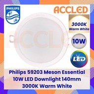 PHILIPS 59203 Meson Essential 10W LED Downlight / 3000K Warm White / 140mm / Round