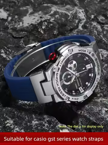 Suitable for CASIO GST-B100/W300/400G/S310 Steel Heart Rubber Watch Strap Men