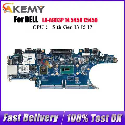 For DELL Latitude E5450 5450 Notebook Mainboard ZAM71 LA-A903P CN-0RH5PW 017FG2 100% Fully Tested