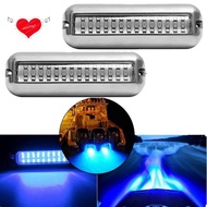 2Pcs 42LED Boat Drain Light Boat Transom Light Blue Underwater Pontoon Marine Light