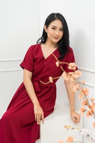 (SIAP KIRIM) MATERNEL DRESS BUSUI IMLEK - KEIKO MIDI NURSING DRESS