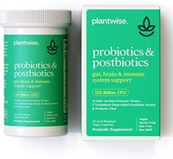 ▶$1 Shop Coupon◀  Plantwise Vegan Probiotics and Postbiotics 125 Billion CFU 12 Strains, for Men &amp; W