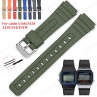 18mm TPU Resin Strap for Casio A168/A158/F91W Convex Watch Band Frosted Multi-color Bracelet Accesso