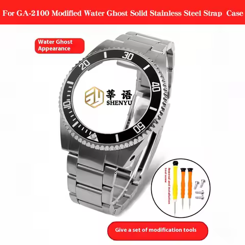 GA2100 Modified Water Ghost Solid Steel Set For Casio G-SHOCK GA2100 GA2110 Modified Rolex Water Gho