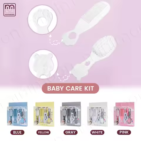 6-Piece Baby Grooming Kit & Hygiene Set, Safe Nail Clippers & Hair Brush Kit for Infant and Toddler 