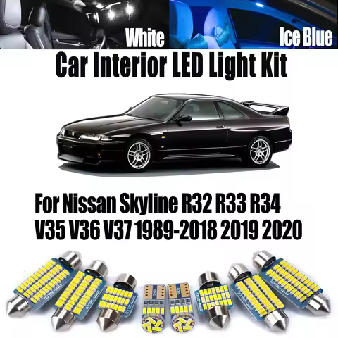 LED Interior License Plate Light Reading Bulbs Kit Canbus For Nissan Skyline R32 R33 R34 V35 V36 V37