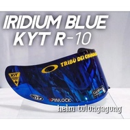 Flat visor kyt r10 kyt rc7 kyt k2r iridium blue free visor sticker