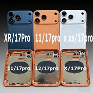 JDT Full Assemble Titanium Flat Diy Housing for Xr To 17 Pro Xr Chassis Convert To Shiny 17 Pro Xr L