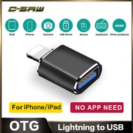 C-SAW USB 3.0 OTG AdapterสำหรับiPhoneทีเสียบยูเอสบีLightning MiniตัวแปลงOTG Uดิสก์แป้นพิมพ์กล้องOTGสายชาร์จแบตเตอรี่สำหรับiPad iPhone 12 11 Pro XS MAX XR X 7 8 Plus 6 6S IOS 13