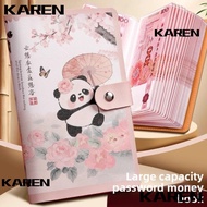KAREN1 Budget Money Notebook, Save Money PU 100 Envelopes Money Saving Challeng, Cute Large Capacity