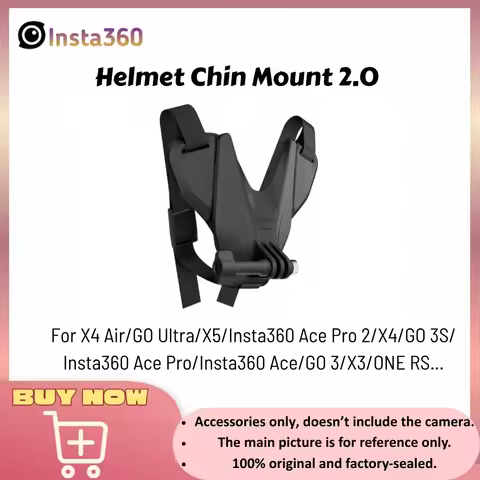 Original Insta360 Helmet Chin Mount 2.0 First Person View Mic Mount for Ace Pro 2 Ace GO 3S X3 X4 X5