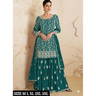 Georgette Elegant Sharara 3Pcs suit for women By inaaya Fabric Dress Sleeve