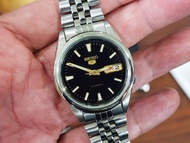 นาฬิกา Seiko Men's Watch Automatic 7S26 datejust Style Black dial see through case back