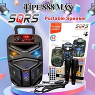 ~Harga Special~ SPEAKER BLUETOOTH SQRS 9INCH BONUS 2 MIC KARAOKE WIRELESS SPEKER BLUTOT 2 MIX KAROKE
