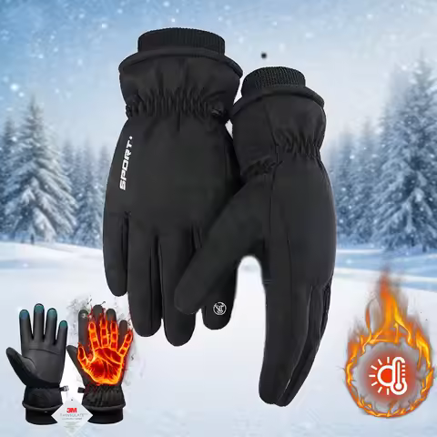 Ski Gloves Resistant for Warm 3M Thinsulate Windproof Waterproof Cycling Warm Winter Fishing Cycle S
