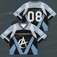 hot toys | ATEEZ Golden Hour Part 4 Album Jersey Streetwear Men Clothing Casual Oversize Short Sleev