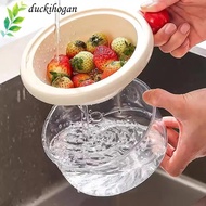 DUCKIHOGAN Washing Basin, Mini Dopamine Double Layer Drain Basket, Double PP Kitchen Supplies Storag