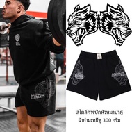 Darc Wolf Head Mens Training กางเกงขาสั้น ฤดูร้อน ชุดกีฬา หลวม ระบายอากาศได้ดี วิ่งบาสเก็ตบอลยิมฟิตเ