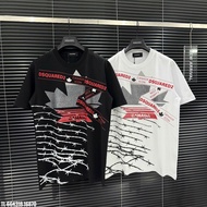 Dsquared2 canda street boy men's t-shirt with glitter print, Dsquared2 shirt with logo strip in 2 ho