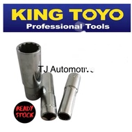 KING TOYO Tools Socket Box Spanar Box Socket 1/2” Long Deep Length Chrome 6/12 Point 8-32MM Socket