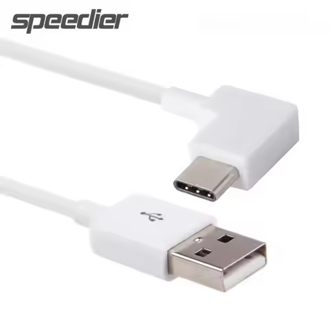 White USB-C USB 3.1 Type-C Elbow 90 Angle Data Charging to USB A 2.0 Cable 0.2m 1m 2m 3m Type C Cabl