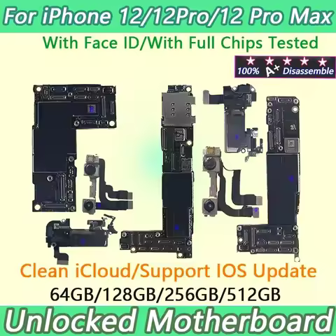 Working Logic Board For iPhone 12 Motherboard Unlocked Apple ID MainBoard Support Updat for 12 Pro/m
