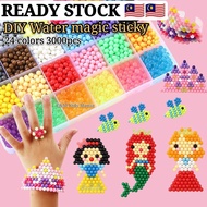 24 colors 3000 pcs DIY Water Magic Sticky Beads Spray Water Handmade 3D Puzzle With Accessories Set