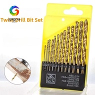 GOGOU Twist Drill Bit, Boxed Titanium Plated HSS Bit, High-Speed Steel Straight Handle Drill Bit