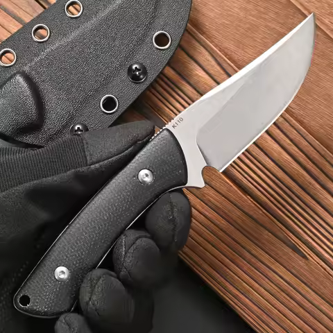 Eafengrow FF102 Fixed Blade Knife K110 Steel Blade Micarta Handle Full Tang Knives for Outdoor Campi