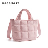 BAGSMART กระเป๋าสะพายข้างน้ําหนักเบาสําหรับผู้หญิงกระเป๋าถือปักเป้าผ้าพร้อมสายรัดปรับได้กระเป๋าเดินท