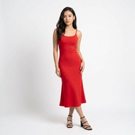 Red Strap Bodycon Maxi Dress