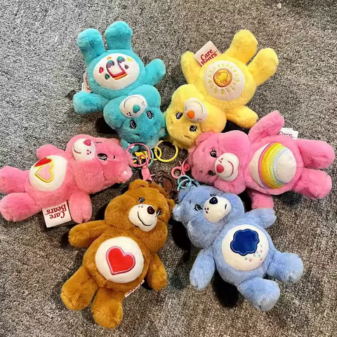 Care Bears Plush Lovely Rainbow Bear Plush Pendant Teddy Bear Peluche Keychain Kawaii Care Bears Dec