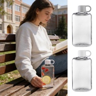 Flat Water Bottle 500ml Clear Leakproof Water Bottle for Hiking, Sports, Gym, Travel chunnimmy