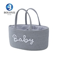 BO Diaper Storage Bag, Portable Compartment Mommy Bag, Diaper Organizer Basket Large Multifunctional Cotton Rope Baby Diaper Box Feeding Bottle