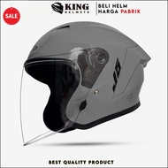 King Helmet 279 - J5 Helmet with Clear Visor Glass Premium Half Face Helmet for Adult Men and Women 