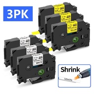 3Pack Multisize Heat Shrink Tube Tapes HSe-211 221 231 Work for Brother Label Maker PTE550W E1000PRO