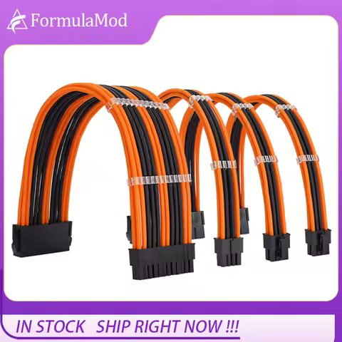 FormulaMod NCK2 Series PSU Extension Cable Kit , Solid Color Cable Mix Combo 300mm ATX24Pin PCI-E8Pi