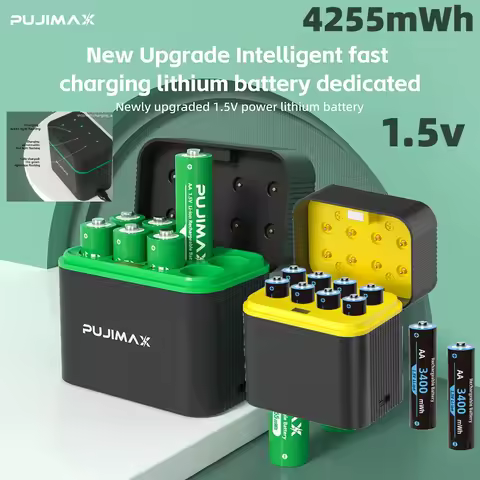 1.5V AA Rechargeable Lithium-ion 4255mWh Battery With Smart Battery Charger SET 2/4 Batteries Indivi