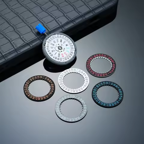 NH36 NH35 Movement 3H Calendar Window Disc Black White Date Letter Wheel Dial Mechanical Wristwatche