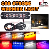 READY STOCK😊12-24V 6 LED STROBE LIGHT TRUCK LIGHT SLIM AMBER FLASH LIGHT BAR CAR VEHICLE EMERGENCY WARNING STROBE LAMP