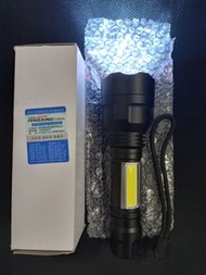 全新 LED 強光手電筒 大燈杯定焦 COB側光