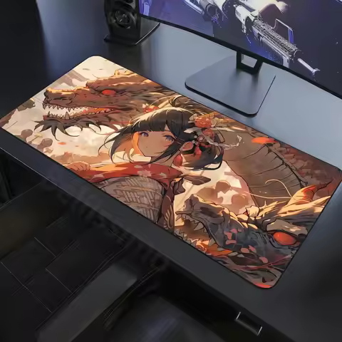 Red dragon cute girls large mouse pad 600x1200mm computer game player quality large laptop desk pad 
