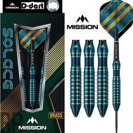 MISSION STEEL TIP DART - 22G/24G SOLACE M1 DEEP CYAN Electro Brass Steel Darts (ARROW DART KELULI)