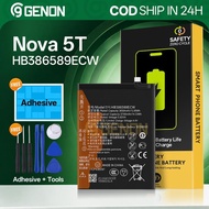 【Free Tools+Adhesive】Genon Battery for Huawei Nova 5T Battery HB386589ECW 3750mAh Bateri New 0 Cycle