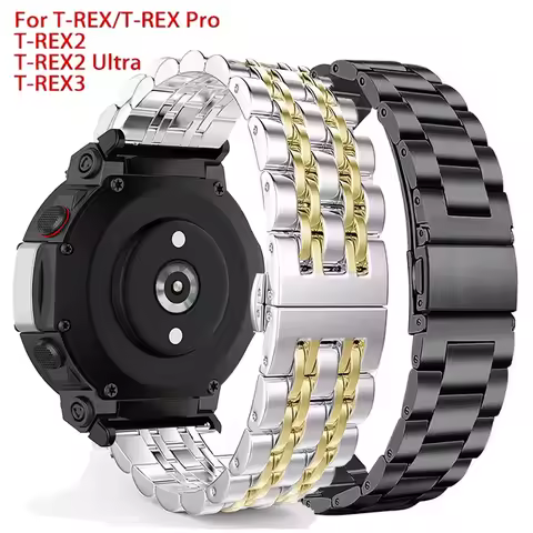 Stainless Steel Strap for Amazfit T REX 3/2 Ultral Watchband For Amazfit T Rex Pro/T-Rex Metal Brace