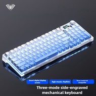 AULA F98 Pro Customized Transparent RGB Mechanical Keyboard Wireless Bluetooth Three Mode E-sports G